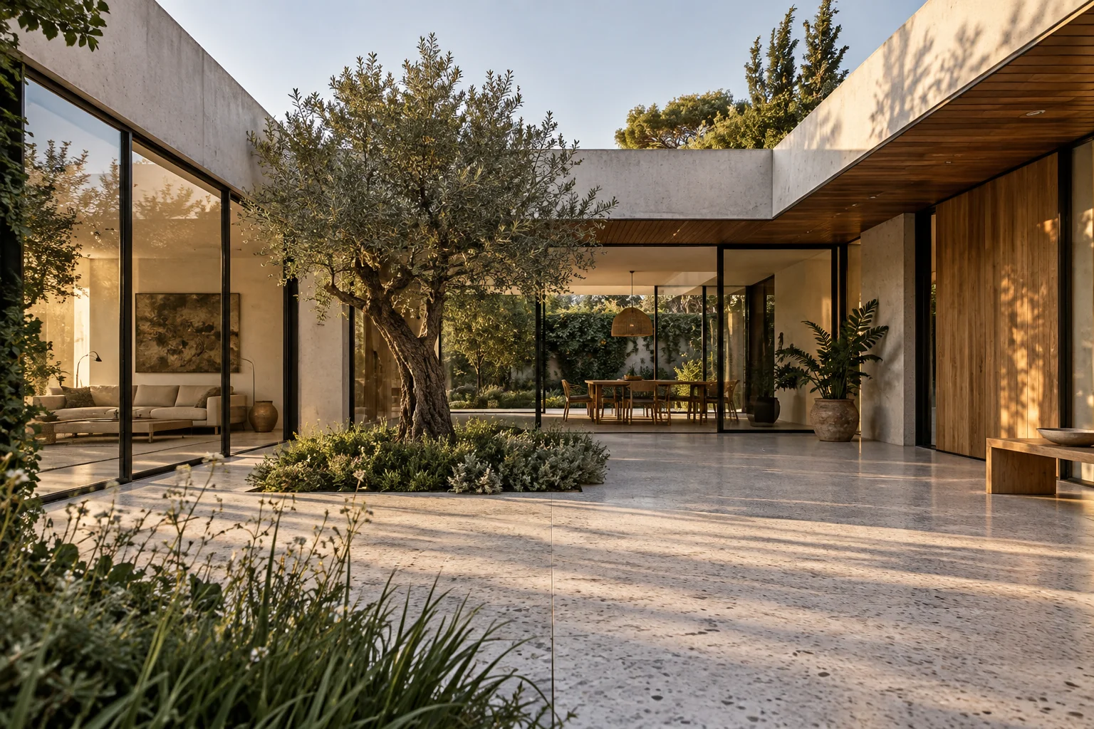 Visualización de un patio conceptual.